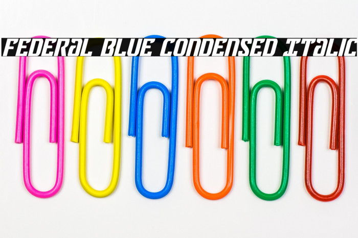 Federal Blue Condensed Italic Font examples