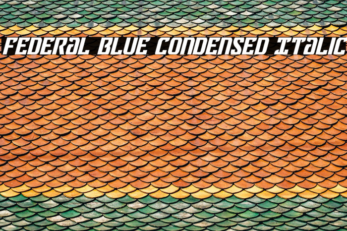 Federal Blue Condensed Italic Font examples