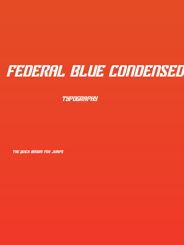 Federal Blue Condensed Italic Poster