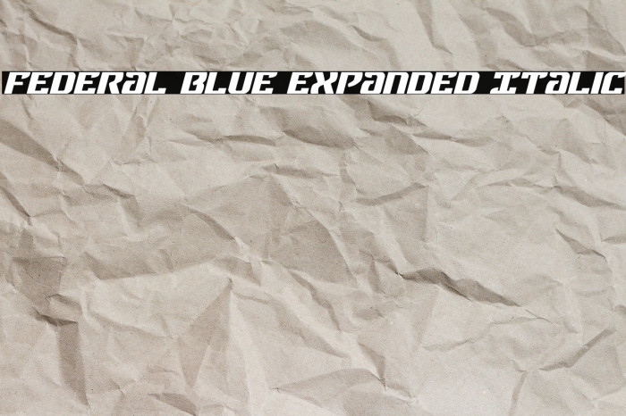 Federal Blue Expanded Italic Font examples