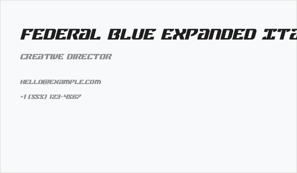 Federal Blue Expanded Italic Business Card