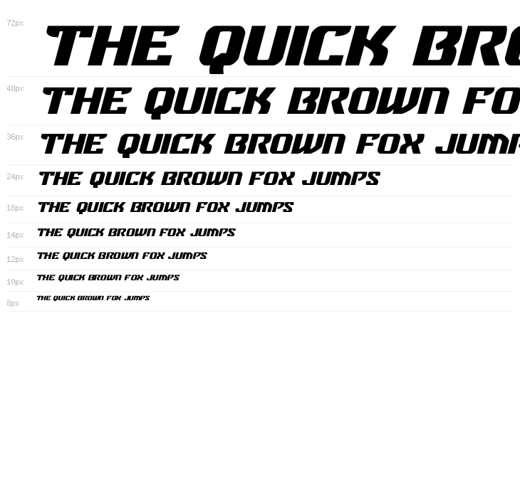 Federal Blue Expanded Italic Waterfall