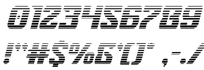 Federal Blue Gradient Italic Font OTHER CHARS
