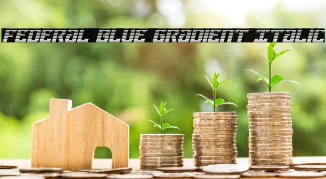 Federal Blue Gradient Italic Example 3