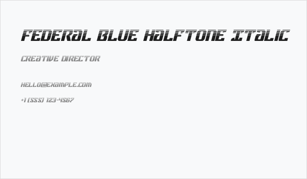 Federal Blue Halftone Italic Business Card