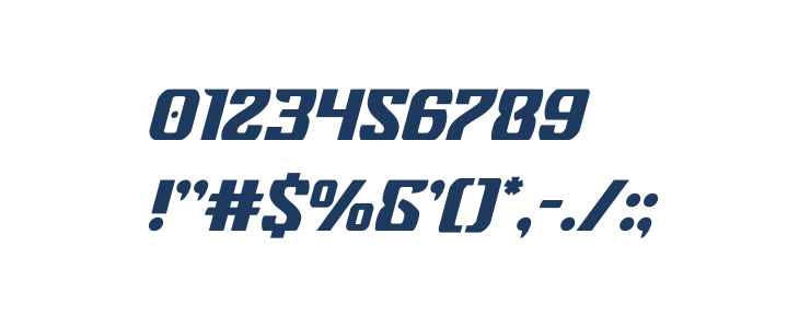 Federal Blue Italic Other Characters