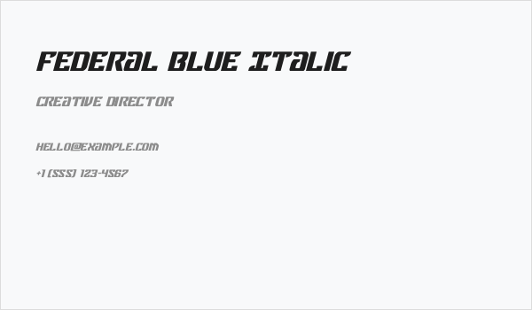 Federal Blue Italic Business Card