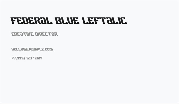 Federal Blue Leftalic Business Card