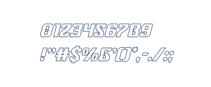 Federal Blue Outline Italic Other Characters