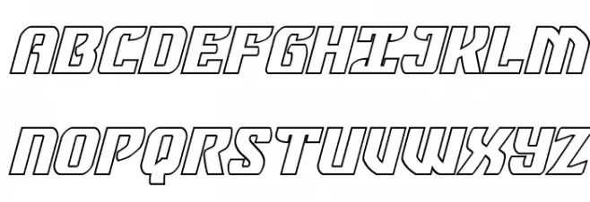 Federal Blue Outline Italic Polices MAJUSCULES
