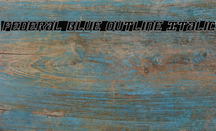 Federal Blue Outline Italic Example 1