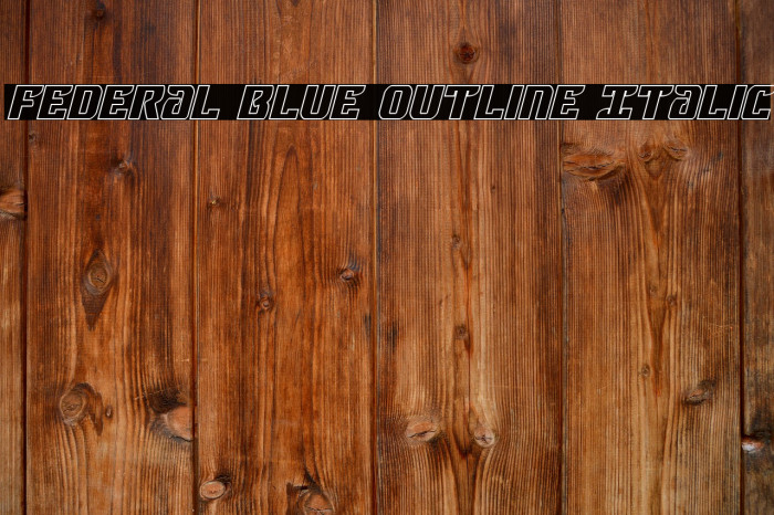Federal Blue Outline Italic Example 3