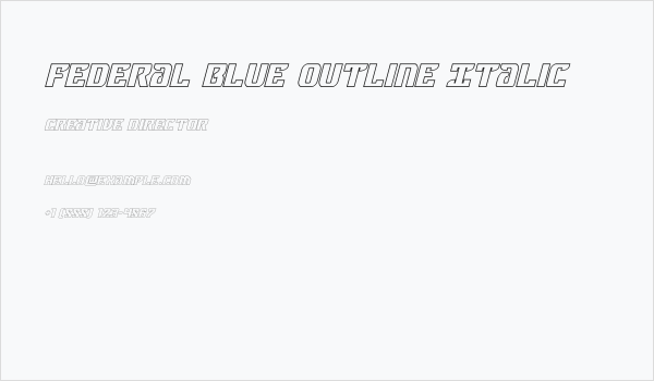 Federal Blue Outline Italic Business Card