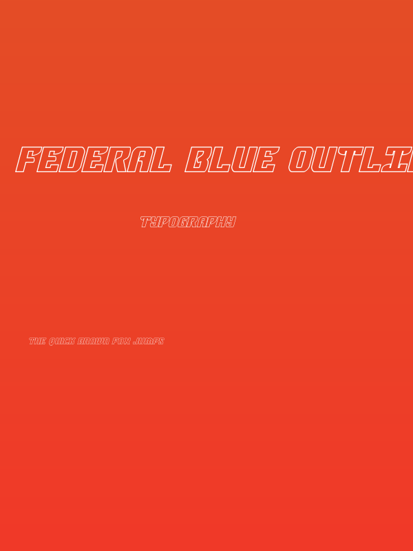 Federal Blue Outline Italic Poster