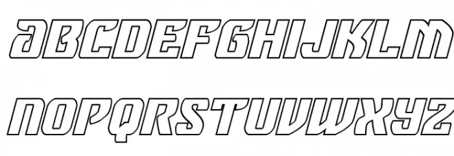 Federal Blue Outline Italic फ़ॉन्ट लोअरकेस