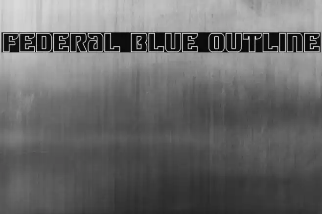 Federal Blue Outline Font examples
