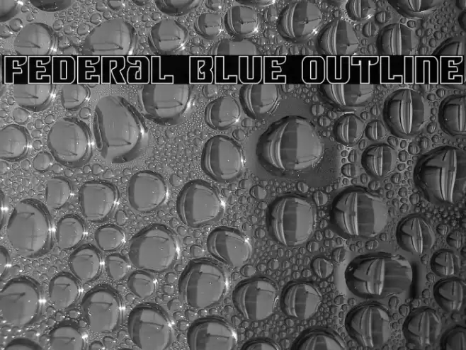 Federal Blue Outline Font examples