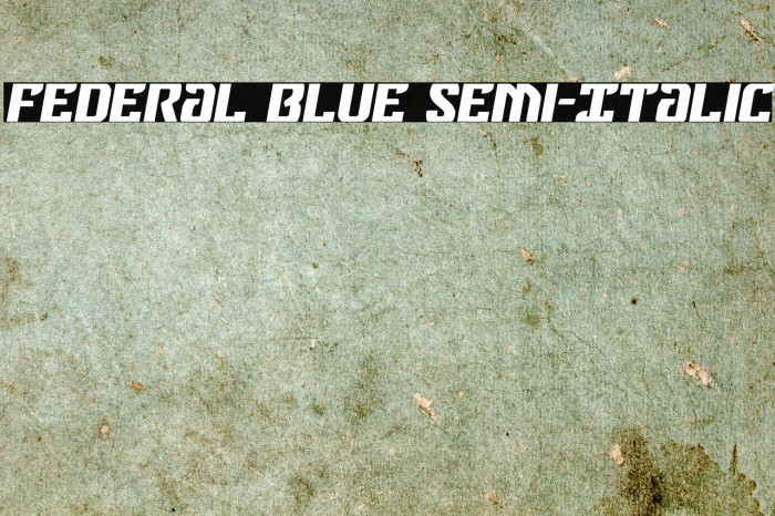 Federal Blue Semi-Italic Example 1