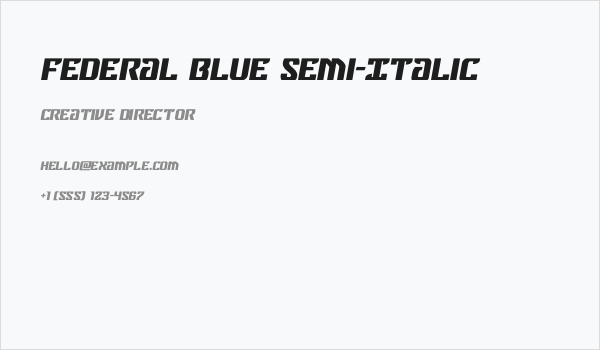 Federal Blue Semi-Italic Business Card