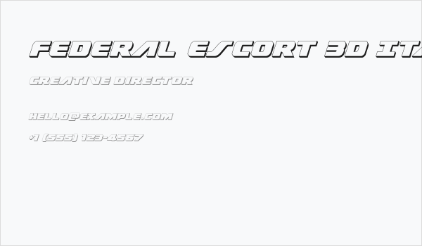 Federal Escort 3D Italic Business Card