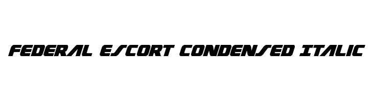 Federal Escort Condensed Italic Font