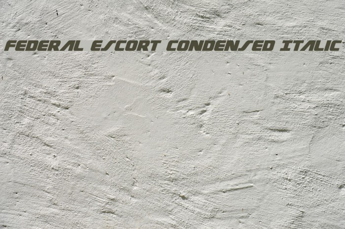 Federal Escort Condensed Italic Font examples