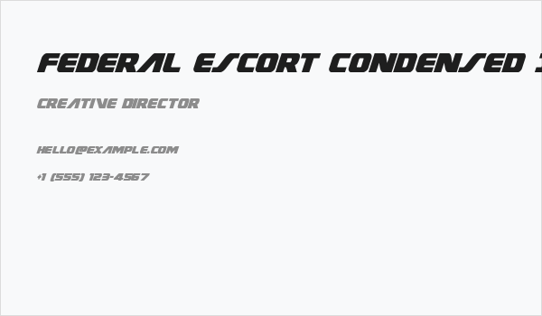 Federal Escort Condensed Italic Business Card