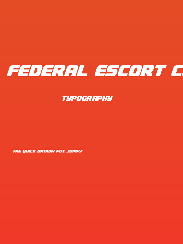 Federal Escort Condensed Italic Poster
