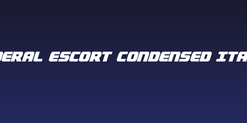 Federal Escort Condensed Italic Social Header
