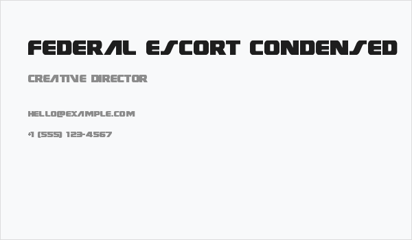 Federal Escort Condensed Business Card