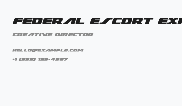 Federal Escort Expanded Italic Business Card