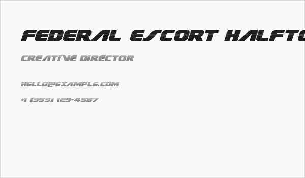 Federal Escort Halftone Italic Business Card