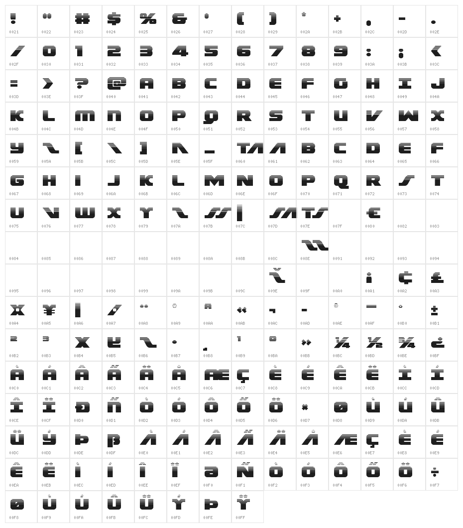 Federal Escort Halftone Character Map