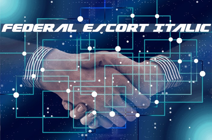 Federal Escort Italic Font examples