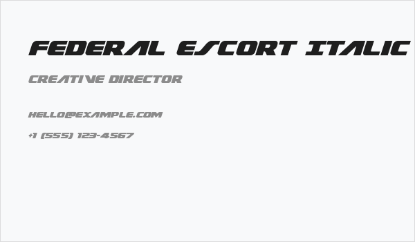 Federal Escort Italic Business Card
