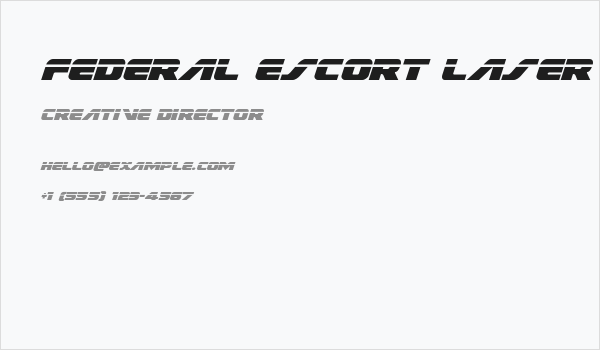 Federal Escort Laser Italic Business Card