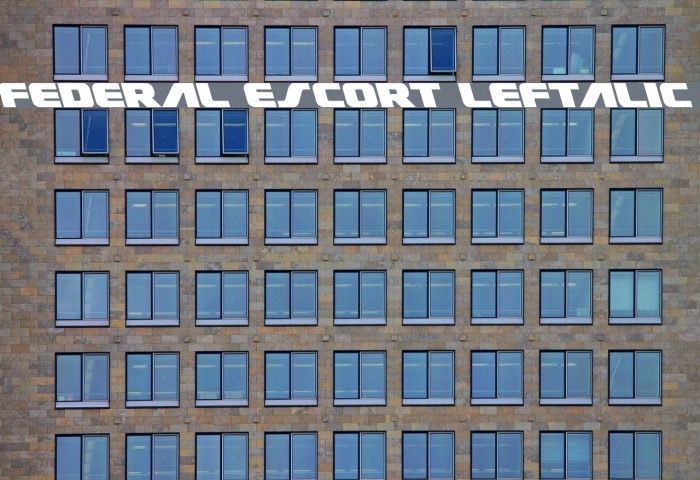 Federal Escort Leftalic Font examples