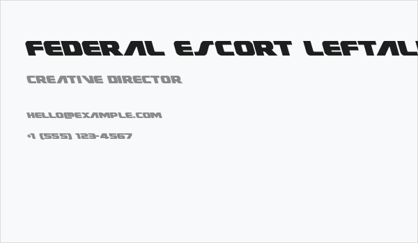 Federal Escort Leftalic Business Card
