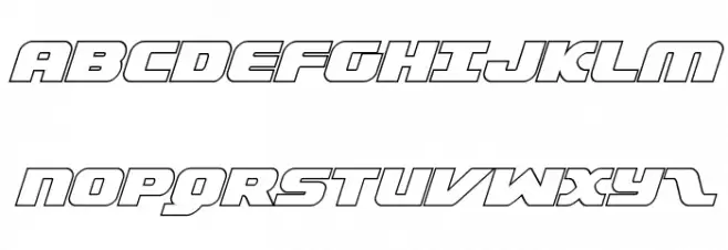 Federal Escort Outline Italic फ़ॉन्ट अपरकेस