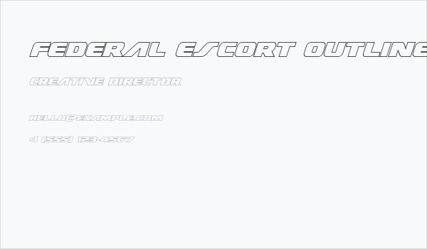 Federal Escort Outline Italic Business Card