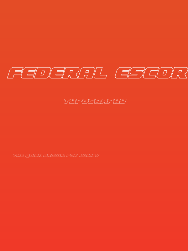 Federal Escort Outline Italic Poster