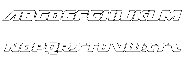 Federal Escort Outline Italic Font LOWERCASE