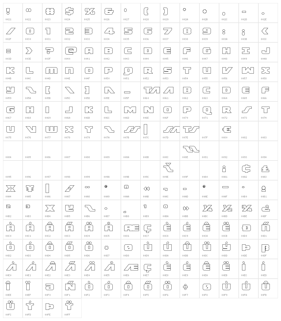 Federal Escort Outline Character Map