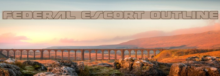 Federal Escort Outline Font examples
