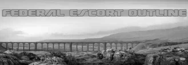 Federal Escort Outline Font examples