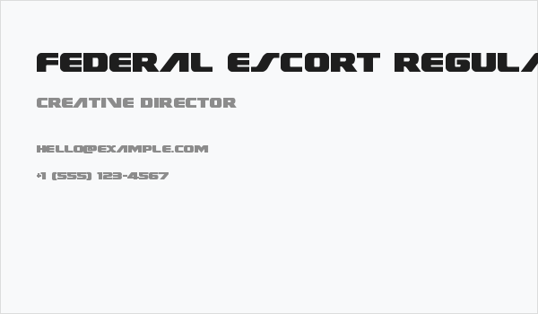 Federal Escort Regular Business Card