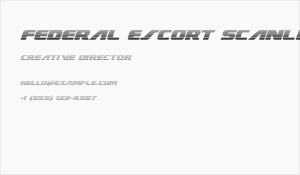 Federal Escort Scanlines Italic Business Card