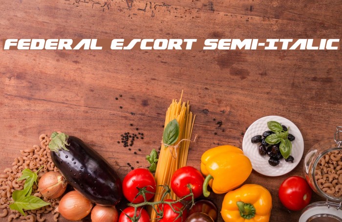 Federal Escort Semi-Italic Font examples