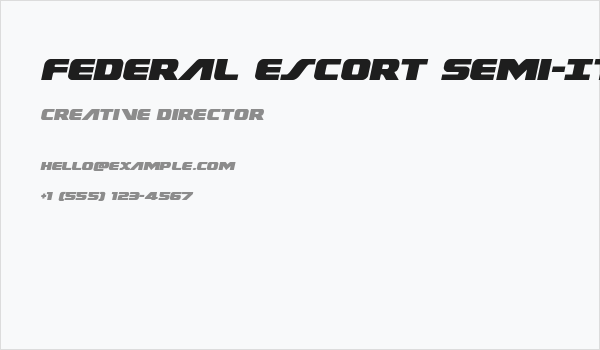 Federal Escort Semi-Italic Business Card