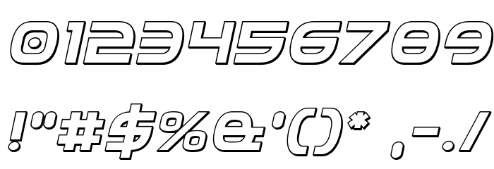Federal Service 3D Italic Font OTHER CHARS